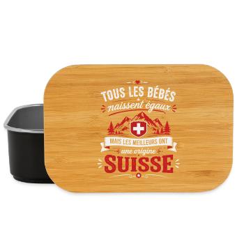 Bébés égaux meilleurs ont un papa Suisse - Boîte à goûter - noir - Devant