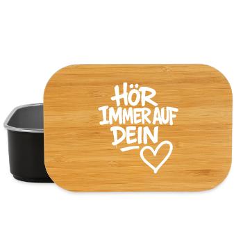 Hör immer auf dein Herz - Lunch Box - Schwarz - Vorne