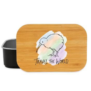 Illustration de l’aquarelle d’un oiseau kiwi du World Tour - Boîte à goûter - noir - Devant