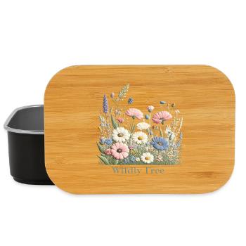 Colorful Flower Meadow – Happy Summer Nature Graphic - Lunch Box - black - Front
