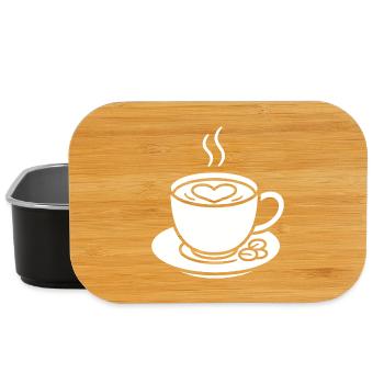Coffee cup with heart for connoisseurs - Lunch Box - black - Front