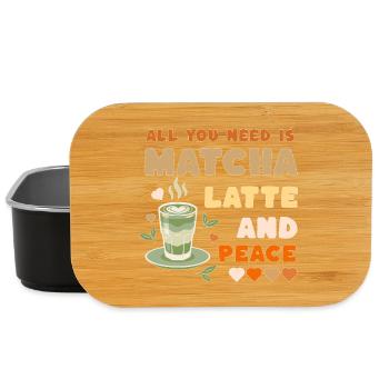 Matcha Latte Design - Boîte à goûter - noir - Devant
