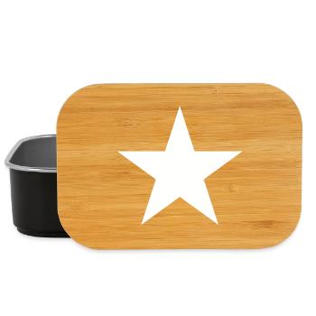 Weißer Stern, white star - Lunch Box - Schwarz - Vorne