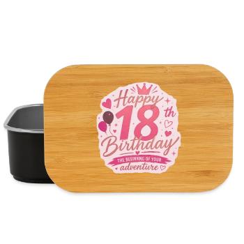 Insigne rose d’aventure pour le 18e anniversaire - Boîte à goûter - noir - Devant