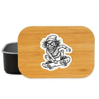 Croquis de skateur fou - Art urbain - Boîte à goûter - noir - Devant