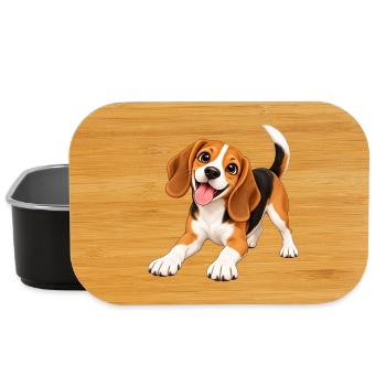 Fröhlicher Beagle Clipart - Lunch Box - Schwarz - Vorne