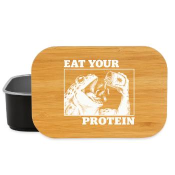 Iss dein Protein lustiger Frosch - Lunch Box - Schwarz - Vorne