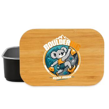 Bouldern Koala: Süßer Kletterer – Reach Higher - Lunch Box - Schwarz - Vorne