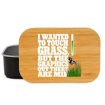 Touching Grass Gamer Shirt | Lustiges Nerd Gaming - Lunch Box - Schwarz - Vorne