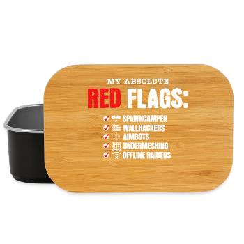 Gamer Red Flags Grafik – Lustiges Gaming Design - Lunch Box - Schwarz - Vorne