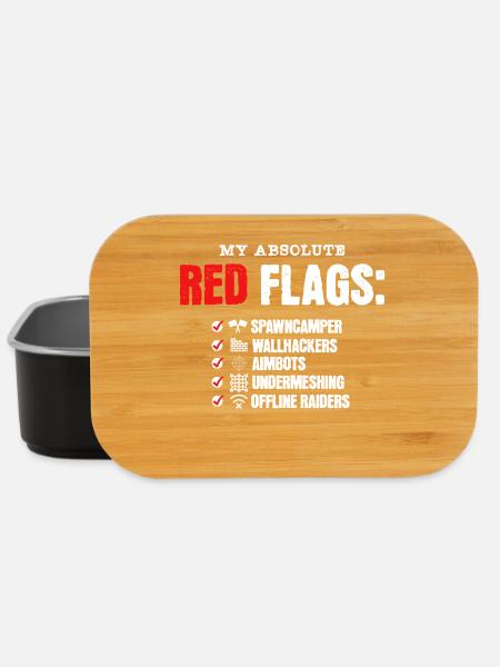 Gamer Red Flags Grafik – Lustiges Gaming Design - Lunch Box - Schwarz