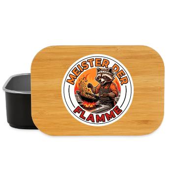 Asiatische Streetfood Wok Küche Meister Motiv - Lunch Box - Schwarz - Vorne