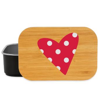 A small dotted heart - Lunch Box - black - Front