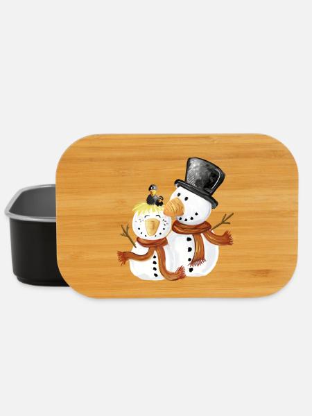 Doux bonhommes de neige i Noël cadeau d’hiver - Boîte à goûter - noir