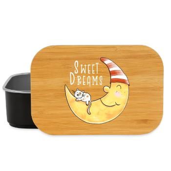 Sweet Dreams chat dans la lune - Boîte à goûter - noir - Devant