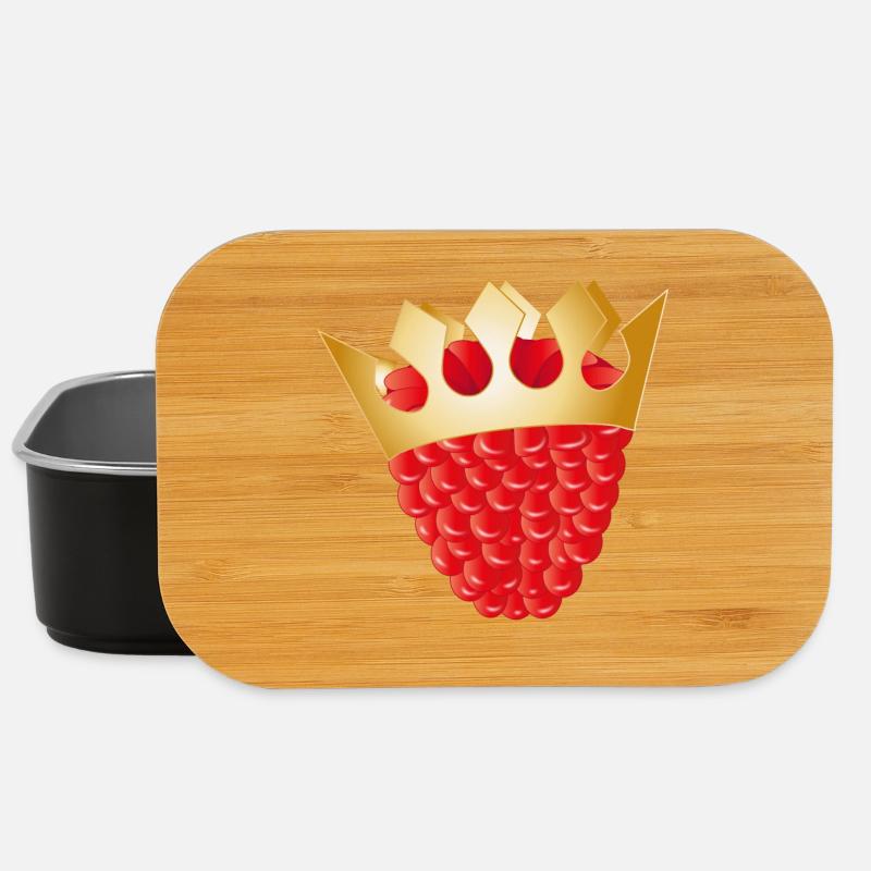 saftige rote Himbeere mit goldener Krone - Lunch Box - Schwarz