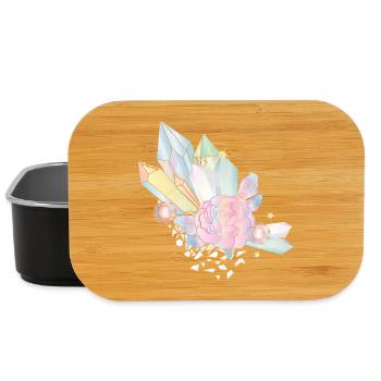 irisierende Kristalle mit Elfen Flügel und Rose - Lunch Box - Schwarz - Vorne