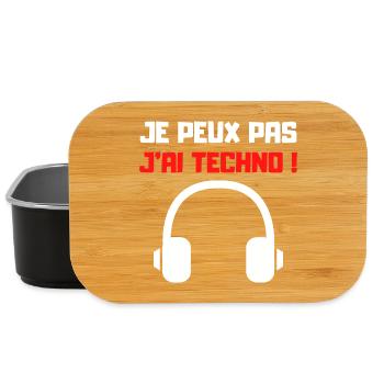 JE PEUX PAS J'AI TECHNO (NOIR) - Boîte à goûter - noir - Devant