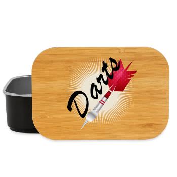 bright red dart with darts typography - Lunch Box - black - Front