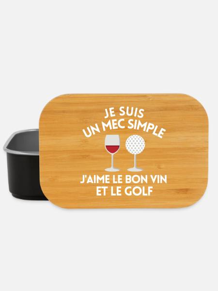 golf, golf sport, golf humour, golfeur - Boîte à goûter - noir