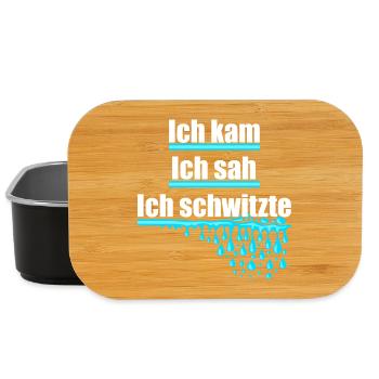 Ich kam, sah und schwitzte, Hitze, Schweiß, heiß - Lunch Box - Schwarz - Vorne