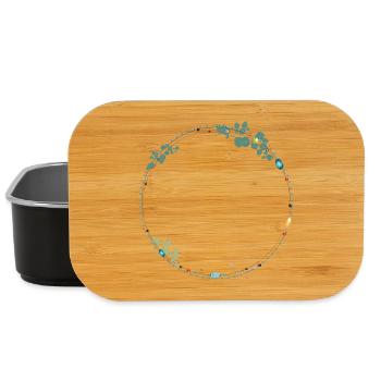 zarter Rahmen aus Ethno Symbolen - Lunch Box - Schwarz - Vorne