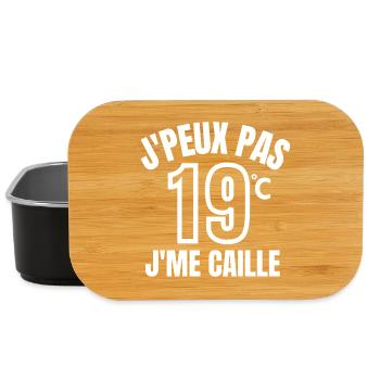 hiver, j'ai froid, je me caille, énergie - Boîte à goûter - noir - Devant