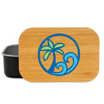 Waves and palm tree - Lunch Box - black - Front