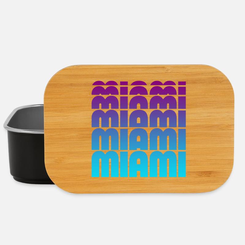 Miami Gradient Grid - Lunch Box - Schwarz