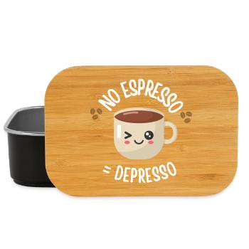 No Espresso = Depresso - Funny Coffee T-Shirt - Lunch Box - Schwarz - Vorne