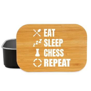 Eat Sleep Chess Repeat - Lunch Box - black - Front