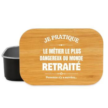 retraité, je suis retraité, prendre sa retraite - Boîte à goûter - noir - Devant