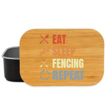 Eat Sleep Fencing Repeat - Lunch Box - Schwarz - Vorne