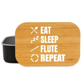 Eat Sleep Flute Repeat - Lunch Box - Schwarz - Vorne