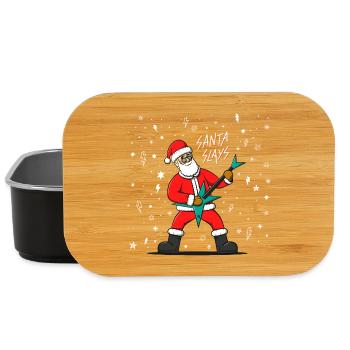 Der Weihnachtsmann spielt E-Gitarre. Heavy Metal Weihnachten - Lunch Box - Schwarz - Vorne