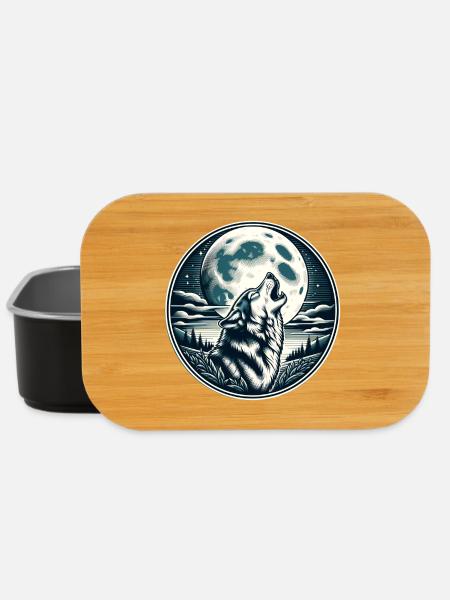 Lupine wiehert zum Vollmond - Lunch Box - Schwarz