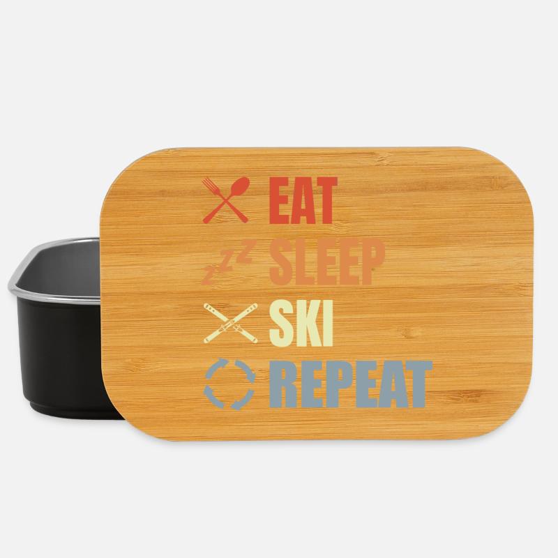 Eat Sleep Ski Repeat - Lunch Box - Schwarz