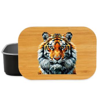 Geometrischer Löwenkopf Kunstdruck - Lunch Box - Schwarz - Vorne