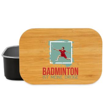 Badminton ist meine Droge - Lunch Box - Schwarz - Vorne