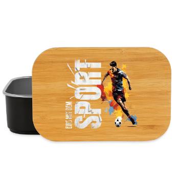 Eins mit dem Sport - Fußball - Lunch Box - Schwarz - Vorne