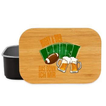 Rugby & Bier - Das gönn ich mir - Lunch Box - Schwarz - Vorne