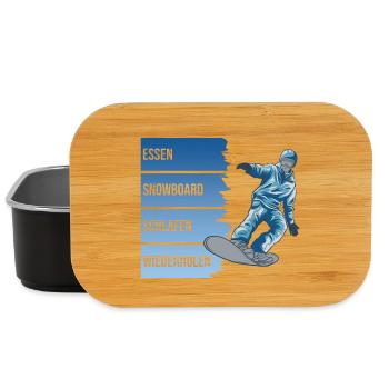 Essen - Snowboard - Schlafen - Wiederholen - Lunch Box - Schwarz - Vorne