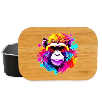 Fancy Macaque #1 - Lunch Box - black - Front