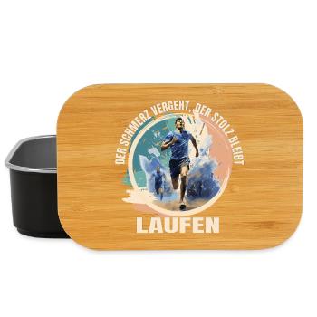 Laufen: Der Schmerz vergeht Der Stolz bleibt - Lunch Box - Schwarz - Vorne