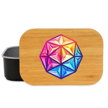 Geometric D20 D20 Cube – Fantasy RPG - Lunch Box - black - Front