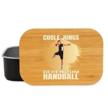 Coole Jungs gehen zum Handball - Lunch Box - Schwarz - Vorne