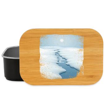 Stream in the snow with frayed edge - Lunch Box - black - Front