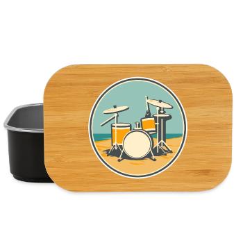 Drum Set Illustration - Lunch Box - Schwarz - Vorne