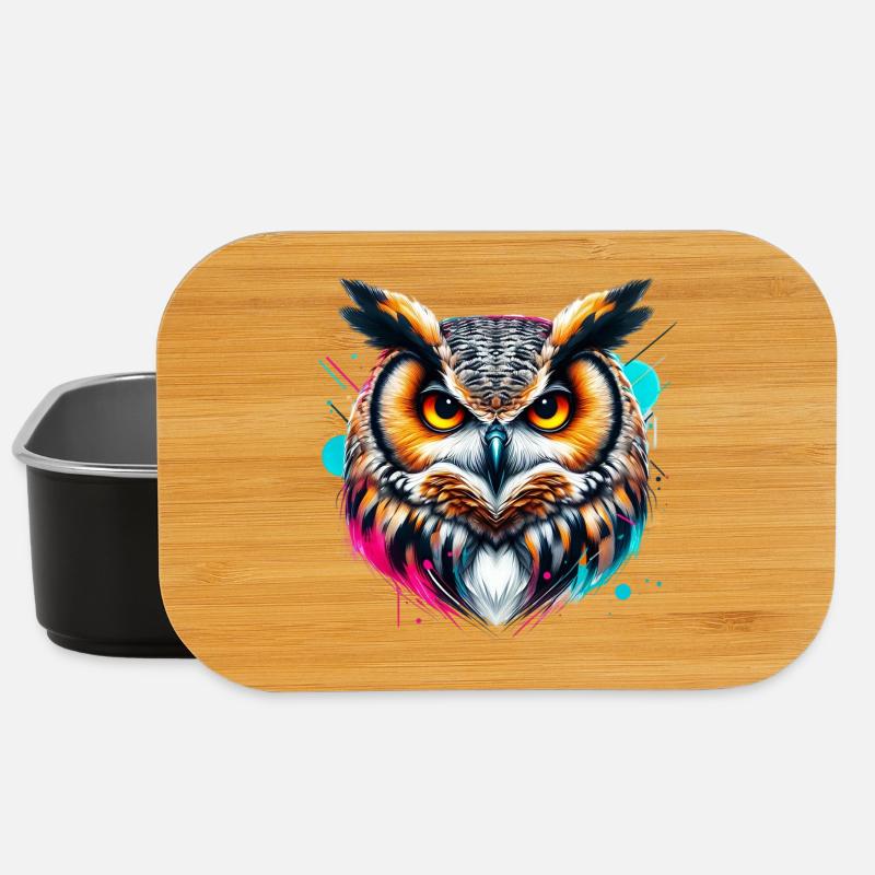 Eule - Lunch Box - Schwarz
