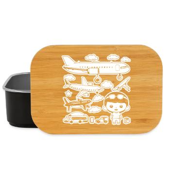 Flugzeuge Cartoon Stil - Lunch Box - Schwarz - Vorne